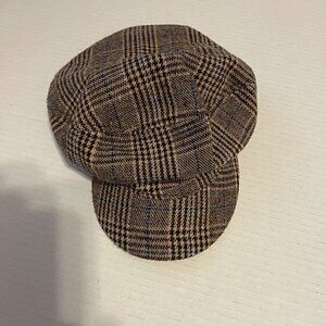 Urban Outfitters Women's Brown and Black Newsboy Caps Brown Tweed S/M